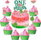 Set of 27 Glitter Watermelon Cake Cupcake Toppers, One in a Melon Birthday Party Decor, Kids Party Supplies for Baby