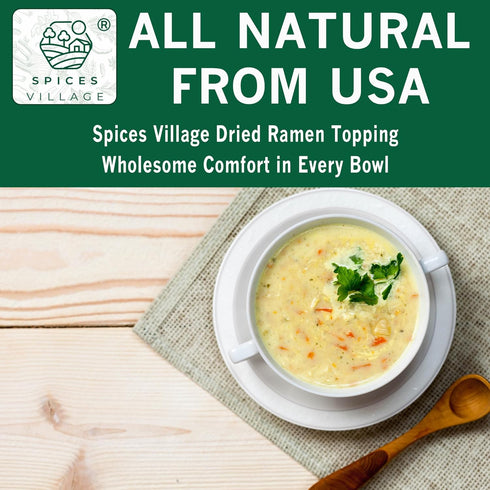 16 oz, SPICES VILLAGE Vegetable Soup Mix, Ramen Toppings, Mixed Vegetables Flakes, Mix of Carrots, Cabbage, Onions