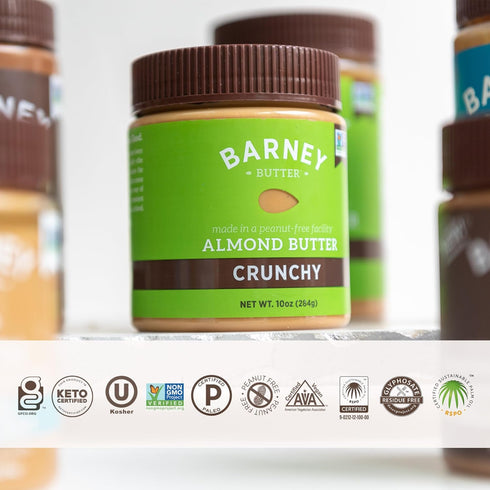 10 Barney Butter Almond Butter, Crunchy, Ounce Jar, Skin-Free Almonds, No Stir, Non-GMO, Gluten Free, Keto, Paleo