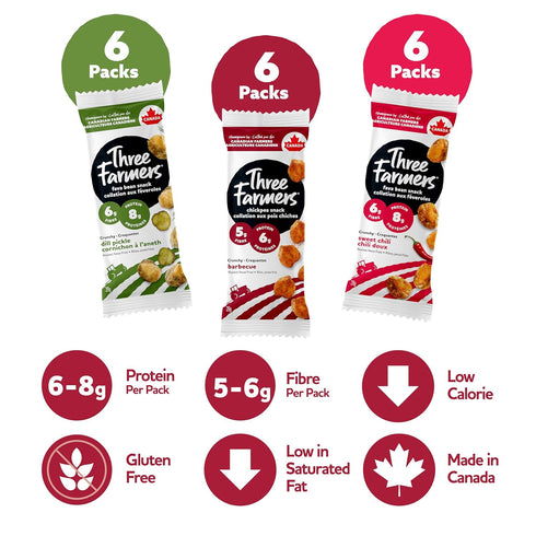 Packs 18 Pack Three Farmers Healthy Variety Snack - Roasted, Never Fried - Protein Rich healthy snacks for adults