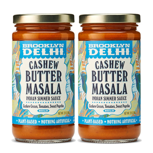 Brooklyn Delhi Vegan Butter Chicken | Indian Simmer Sauce with Cashew Cream, Tomatoes, Sweet Paprika | Pack of 2, Mild