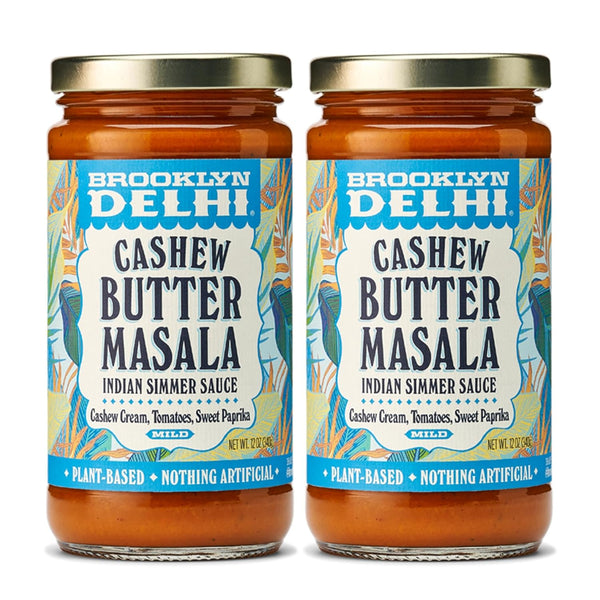 Brooklyn Delhi Vegan Butter Chicken | Indian Simmer Sauce with Cashew Cream, Tomatoes, Sweet Paprika | Pack of 2, Mild