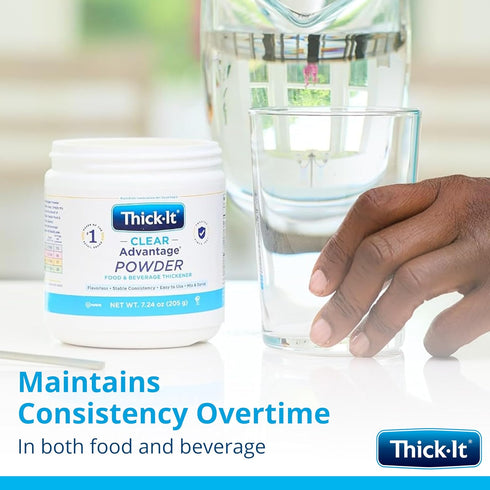 7.24 Oz Thick-It Clear Advantage Food & Beverage Thickener Powder For Dysphagia | Flavorless | Stable Consistency | Jar