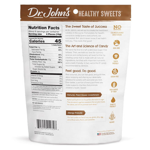 24 Count, 3.85 OZ Dr. John's Healthy Sweets Black Licorice Hard Candy with Zero Sugar, Dye-Free, Plant Based, Keto