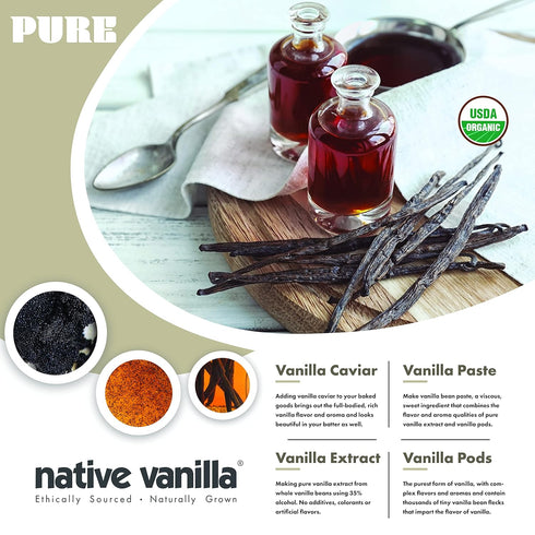 25 100% Organic Madagascar Vanilla Beans - Gourmet Grade A Premium Vanilla Pods - For Vanilla Extract & Baking
