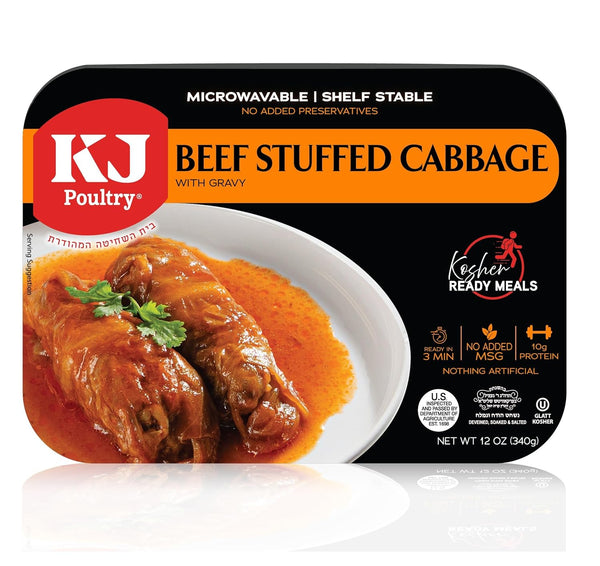 KJ Poultry Kosher Ready Meals - Beef Stuffed Cabbage Rolls, MRE Meat