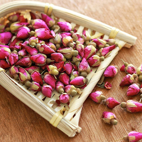 Dried Rose Buds Tea, Edible Whole Flowers Loose Leaf Herbs, Premium Natural Healthy Fragrant Beverage, Ideal for Gift,