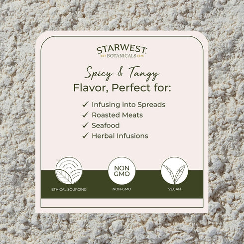 4 oz Starwest Botanicals Organic Horseradish Root Powder - Dried Seasoning Spice for Meats, Seafood, & Sauces, Finely