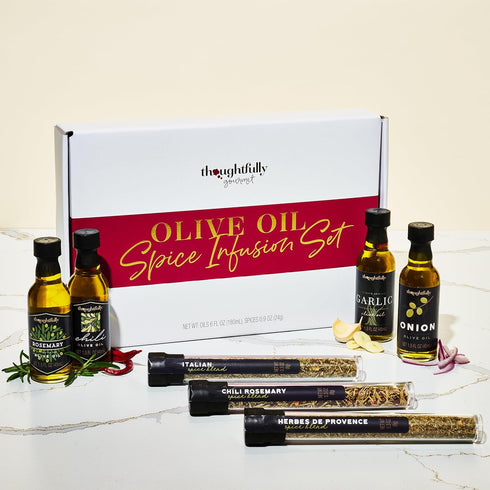 Set, 4 3 Set 7 Thoughtfully Gourmet, Olive Oil Spice Infusion Gift Premium Cold Pressed Extra-Virgin Olive Oil from