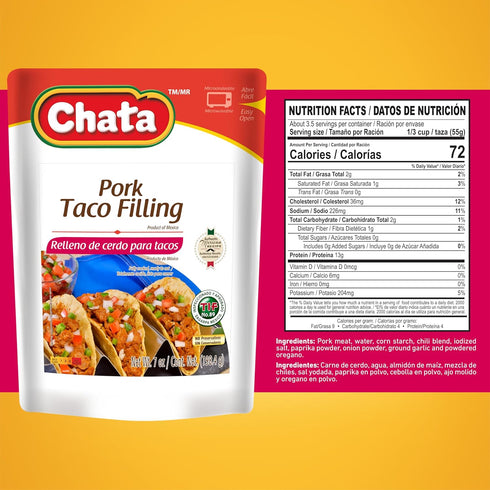 7 OZ Chata Pork Taco Filling Pouch