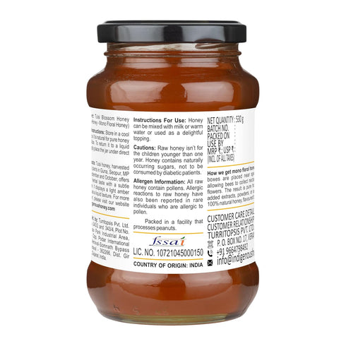 530g Pack 1 INDIGENOUS HONEY Tulsi Basil Honey Raw Natural Pure Unprocessed NMR Tested Unpasteurized Unheated Glass Jar