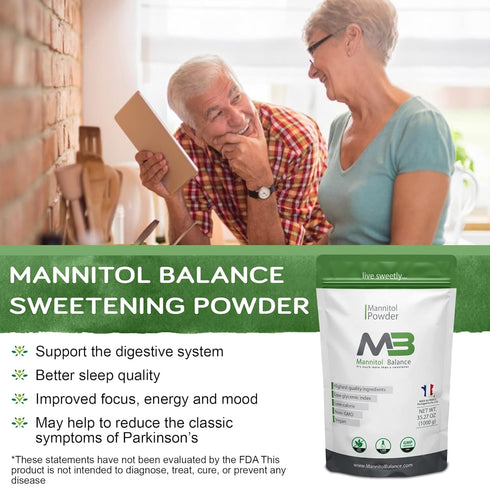 Mannitol Balance 1kg (2.2 lbs) The Original - Mannitol Powder - Natural Sugar Alternative Sweetener - Pure, Healthy