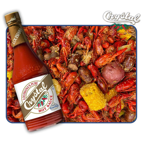 12 Crystal Louisiana's Pure Hot Sauce with Garlic, Ounce, Aged Cayenne Peppers, Medium Heat, Flavor Gumbo to Bloody