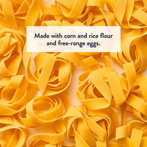 8.8 oz (4 Pack) DeLallo Gluten-Free Pappardelle Pasta Nests, Made with Corn and Rice Flour and Farm Fresh Eggs, Made