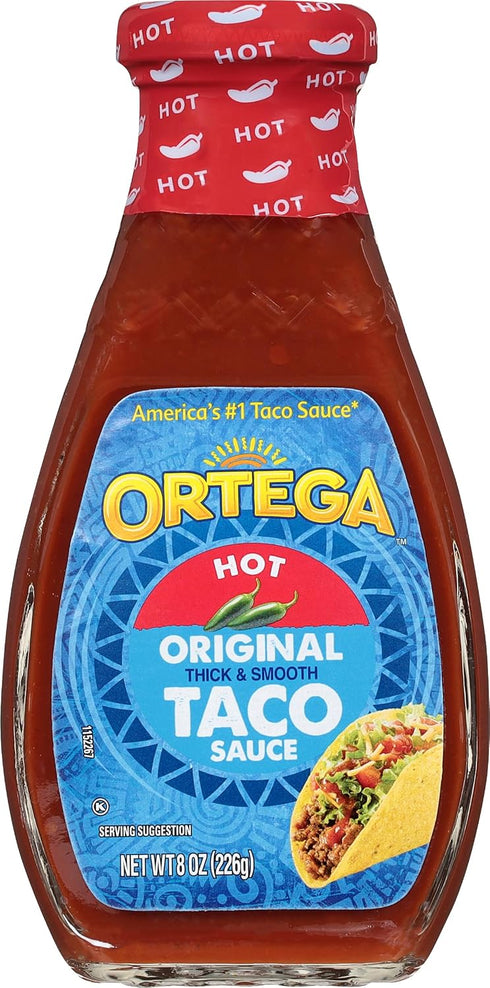 Ortega Original Taco Sauce, Hot, 8 Ounce (Pack of 12)