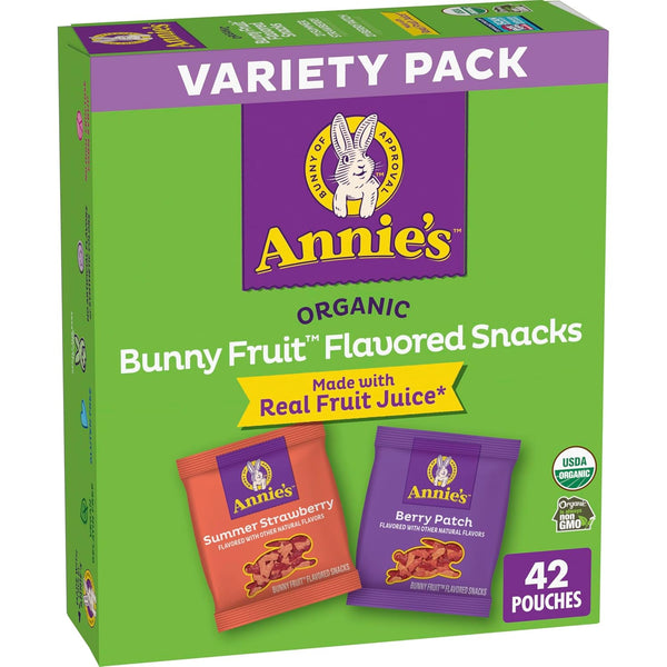 Annie's Organic Bunny Fruit Flavored Snacks, Summer Strawberry and Berry Patch Variety