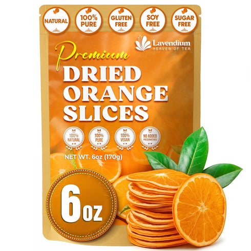 Lavendium, Premium Dried Orange Slices 6oz Natural Dehydrated Citrus Wheels for Tea,