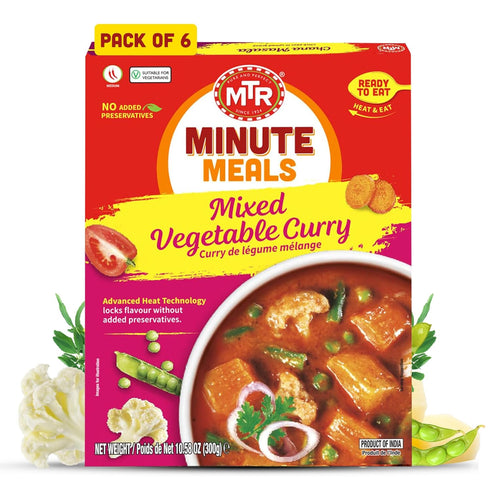 MTR - Minute Meals: Flavorful Mixed Vegetable Curry - Authentic Indian Ready-to-Eat