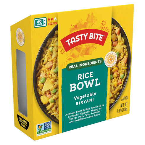 7 (Pack 6) Tasty Bite Vegetable Biryani Rice Bowl, Ready to Eat, Microwaveable, Gluten Free, Ounce