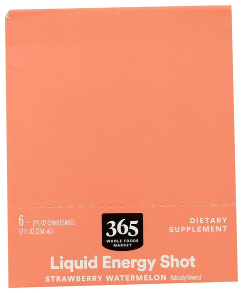 365 2 Oz, 6 Pack by Whole Foods Market, Energy Shot, Strawberry Watermelon, Fl