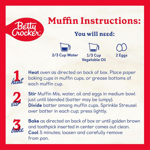 13.9 oz. (Pack 12) Betty Crocker Cinnamon Streusel Muffin and Quick Bread Mix