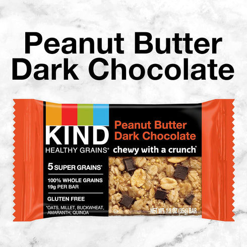 1.2 OZ (40 Count) KIND HEALTHY GRAINS Peanut Butter Dark Chocolate Bars, Gluten Free Snacks, Bars