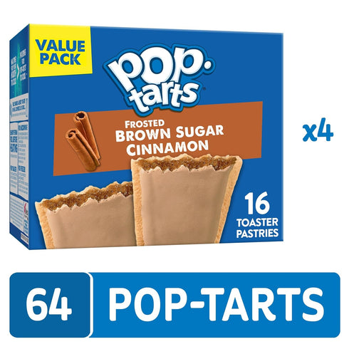 Pack, (64 Pop-Tarts Toaster Pastries, Breakfast Foods, Kids Snacks, Value Frosted Brown Sugar Cinnamon Pop-Tarts)