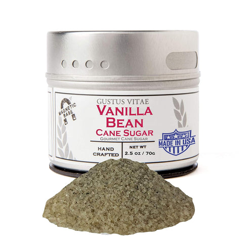 Gustus Vitae Vanilla Bean Cane Sugar - Artisanal Infused Gourmet Sweetener, 1:1 Replacement for Plain Sugar