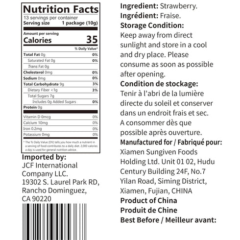 10 Pack Pack, 0.35 ONETANG Freeze-Dried Fruit Strawberry, Single-Serve Non GMO, Kosher, No Add Sugar, Gluten free