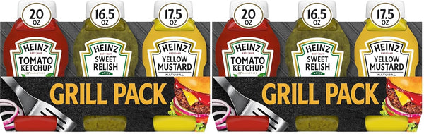 Heinz Tomato Ketchup, Relish, and Mustard Picnic Pack, 3 Count (Pack of