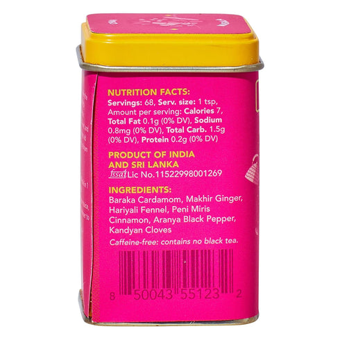 Diaspora Co. Chai Masala, Uncaffeinated Unsweetened Ground Spice Blend for Drinking & Baking, 45g Everyday Tin, Fresh