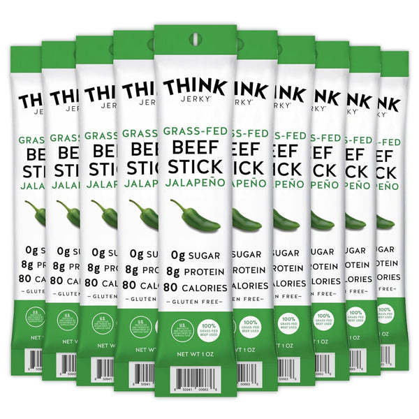 Think Jerky Jalapeno Beef Sticks, Gluten and Sugar Free, No Nitrates, Keto