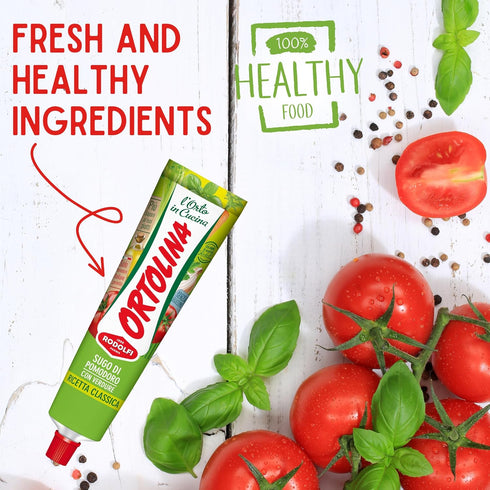 130 (4.5 Oz) Pack 4, Tomato Paste Tube "Ortolina" Rodolfi Sauce, gr - of Authentic Italian Product with Fresh Tomatoes