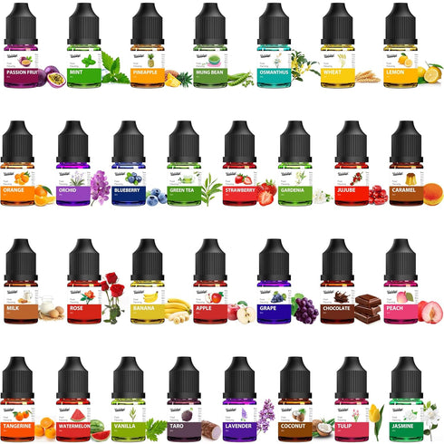 30 Pack Food Flavoring Oil, Concentrated Extracts for Baking, Cooking, Candy, Beverages, Lip Balm, Slime