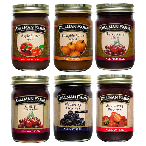 Dillman Farm 6 Piece Classic Butters and Preserves Christmas Gift Box Set