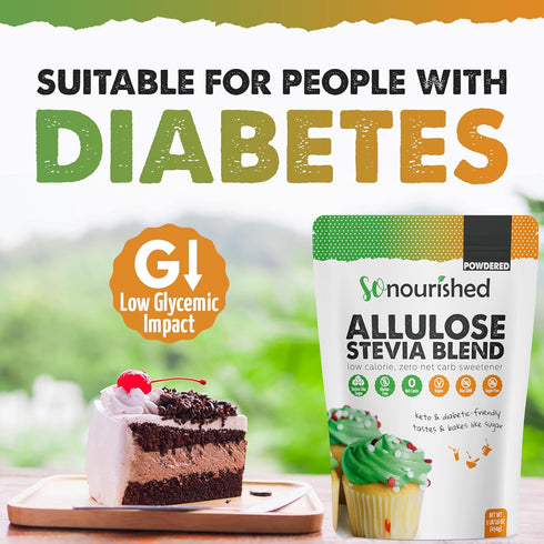 1:1 0 0 (1 lb 16 oz) So Nourished Stevia with Allulose Sweetener Powdered - Sugar Substitute, Keto - Calorie, Net Carb