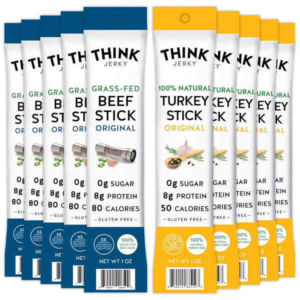 Think Jerky Stick Variety Pack, Sugar Free, Gluten Free, No Nitrates Keto