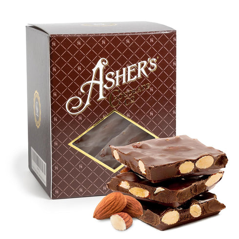 Asher's Chocolates, Milk Chocolate Almond Bark, Small Batches Sweet and Salty Candy