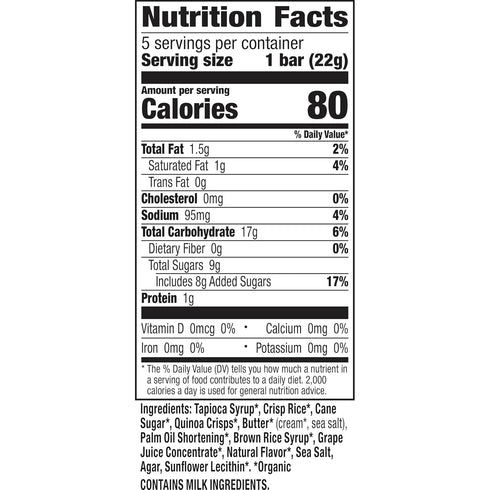 3.9 oz, 5 Annie's Organic Original Crispy Snack Bars, Gluten Free, ct.