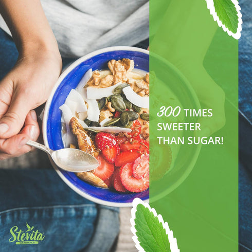 Stevita Organic Stevia Extra Sweet, 0.7 oz Powder - All-Natural, No Calorie Sweetener, 2000 Servings