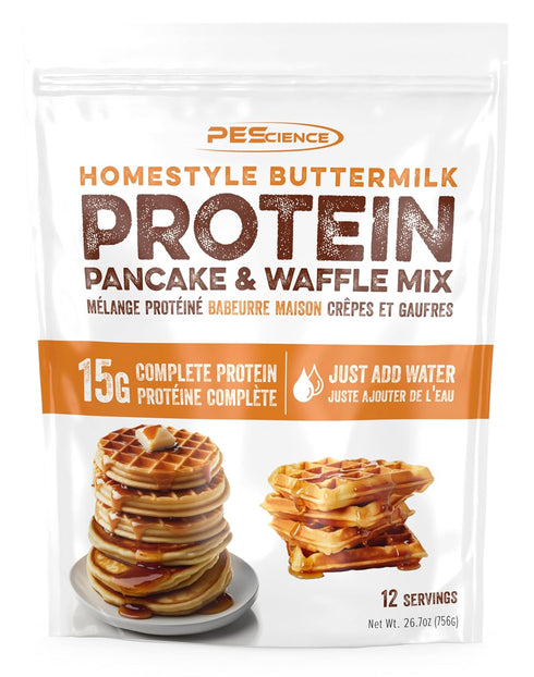 PEScience Protein Pancake Mix for Protein Waffles and Pancakes, Just Add Water,