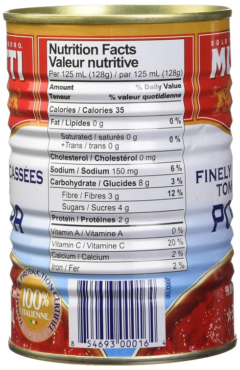 14 oz. 1 Pack #1 Mutti Crushed Tomatoes (Polpa), | | Italys Brand of Tomatoes | Fresh Taste for Cooking | Canned