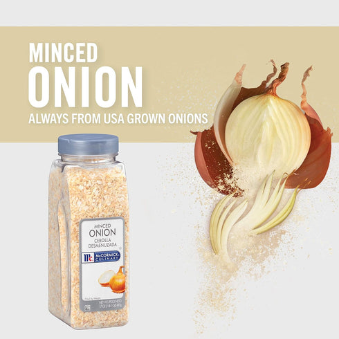 McCormick Culinary Minced Onion, 17oz - Dried Minced Onion Flakes for Soups, Sauces & More