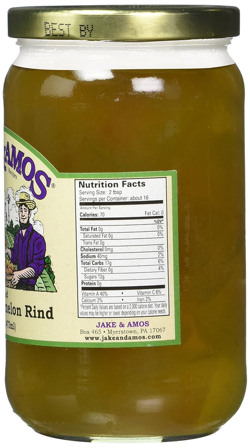 Jake and Amos 16 2 pack Pickled Sweet Watermelon Rind Jars, Ounce