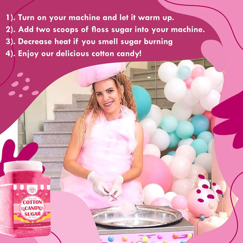 Under the Sun Products (2 Pack, 2 lb (2 Pack 2 lb Cotton Candy Floss Sugar Pink Vanilla & Blue Raspberry Each) |