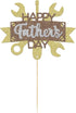 Gyufise 1Pcs Gold Glitter Tool Construction Theme Happy Father's Day Cake Topper, Best Dad Ever Decor