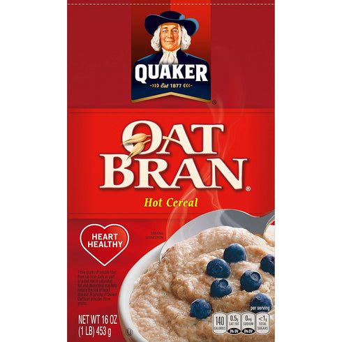 16 Quaker Hot Oat Bran Hot Cereal, Ounce Box