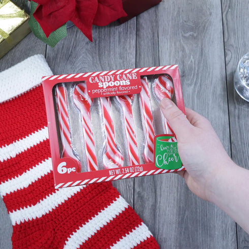 6 2.54 (Pack 3) Sweetzo Christmas Peppermint Stirring Spoons, Festive Hot Cocoa Essentials, Spoons in Each - Ounces