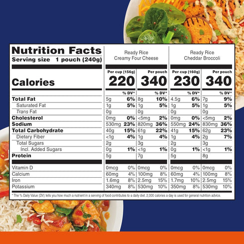 Pack, 8.5 OZ (Pack 6) BEN'S ORIGINAL Ready Rice Creamy Four Cheese and Cheddar Broccoli Variety Easy Dinner Sides