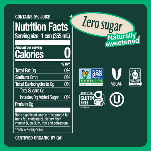 12 oz (12-Pack) Zevia Zero Sugar Tea, Hibiscus Tea with Passionfruit Caffeine Free, Cans Naturally Sweetened, Zero